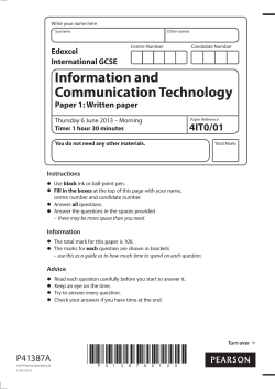 Information and Communication Technology - Edexcel