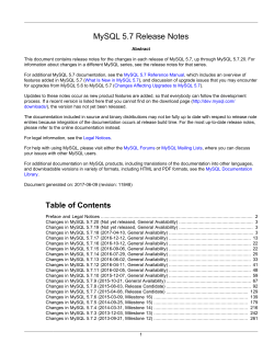 MySQL 5.7 Release Notes