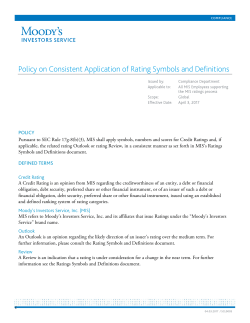 Policy on Consistent Application of Rating Symbols and Definitions