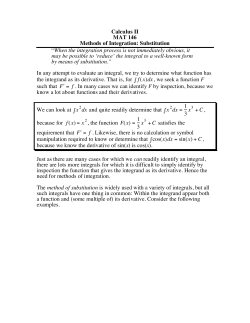 Methods of Integration: Substitution (5.5)