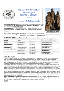 Feb - NZ Society of Genealogists