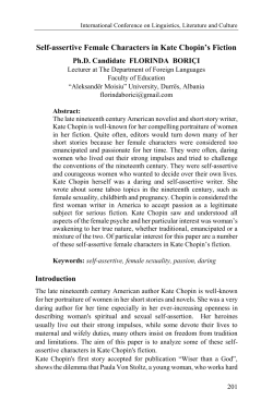 Self-assertive Female Characters in Kate Chopin`s Fiction