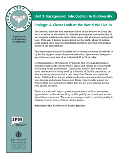 Background: Introduction to Biodiversity