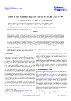ODIN: a new model and ephemeris for the Pluto system⋆⋆⋆