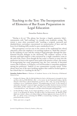 Teaching to the Test: The Incorporation of Elements of Bar Exam
