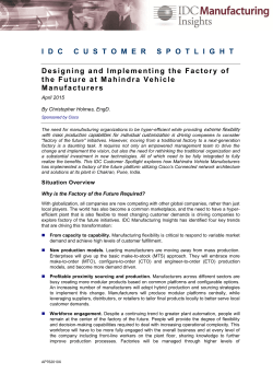 Designing and Implementing the Factory of the Future