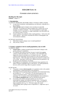 Conservation genetics - Chris S. Elphick
