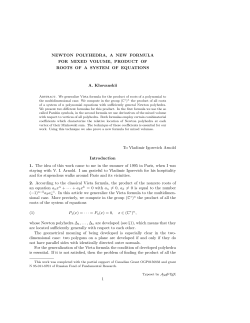 NEWTON POLYHEDRA, A NEW FORMULA FOR MIXED VOLUME