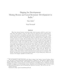 Digging for Development: Mining Booms and Local Economic