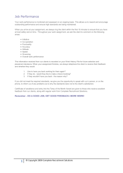 Job Performance - Complete Recruitment Solutions