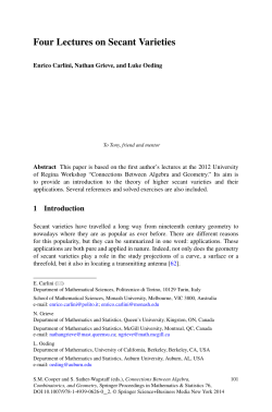 Four Lectures on Secant Varieties