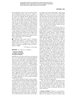 Rhythm  - Princeton University Press