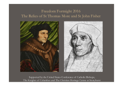 Freedom Fortnight 2016 The Relics of St Thomas More