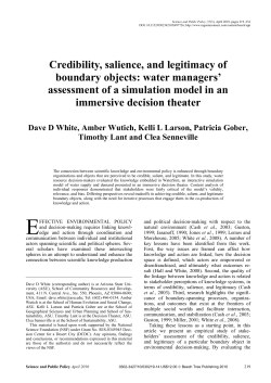 Credibility, salience, and legitimacy of boundary objects: water