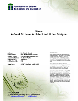 Sinan: A Great Ottoman Architect and Urban