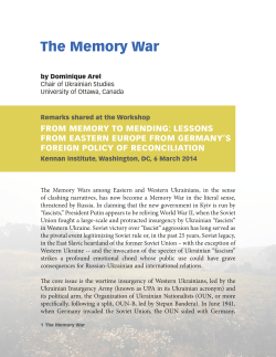 The Memory War - Faculty of Social Sciences