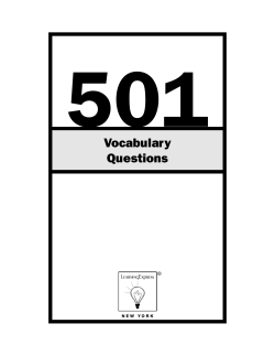 501 Vocabulary Questions