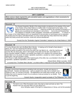 DBQ Decolonization - White Plains Public Schools