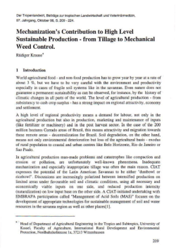 Mechanization`s Contribution to High Level Sustainable Production