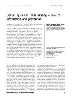 Dental injuries in inline skating &ndash; level of information and prevention