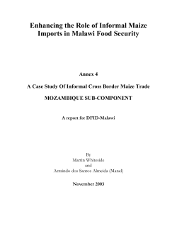 Attitudes to Maize as a cash crop