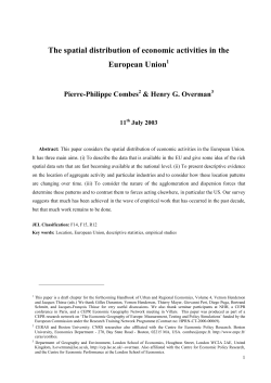 The spatial distribution of economic activities in the European Union