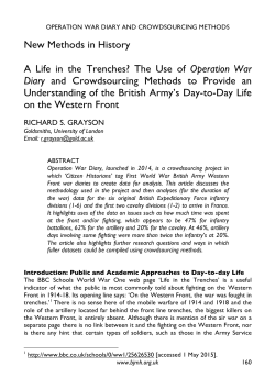 New Methods in History A Life in the Trenches? The Use of