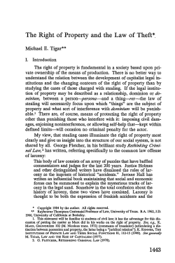 The Right of Property and the Law of Theft