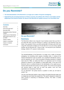 Do you Renminbi? - Standard Chartered Bank
