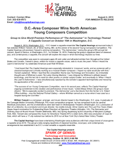 D.C.-Area Composer Wins North American Young Composers