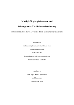Multiple Neglectph&auml;nomene und St&ouml;rungen der