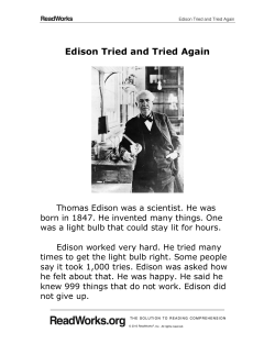 Edison Tried and Tried Again