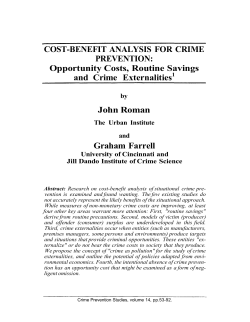 COST-BENEFIT ANALYSIS FOR CRIME PREVENTION: Opportunity