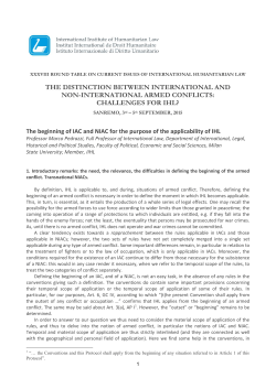The beginning of IAC and NIAC for the purpose of the applicability of
