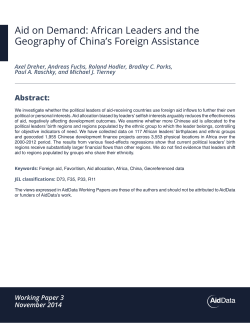 Aid on Demand: African Leaders and the Geography of China`s