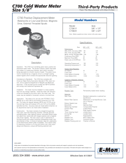 C700 Cold Water Meter with Pulse Output - E-Mon