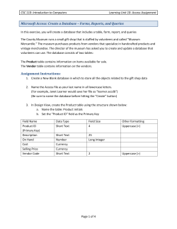 Microsoft Access: Create a Database &ndash; Forms, Reports, and Queries