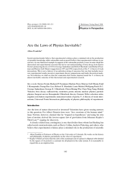 Are the Laws of Physics Inevitable?