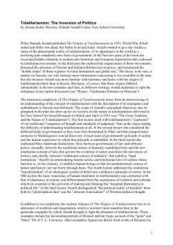 Totalitarianism: The Inversion of Politics