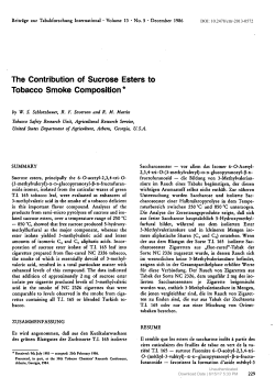 The Contribution of Sucrose Esters to Tobacco Smoke Composition *