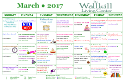 Calendar - Wallkill Living Center!