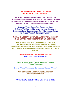 The Supreme Court Decision On Same Sex Marriage