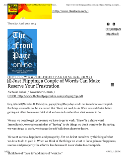 Just Flipping a Couple of Words Can Make Reserve Your Frustration