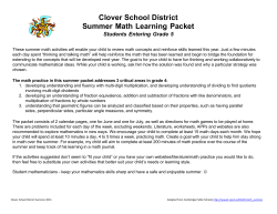 entering grade 5 packet - Clover School District