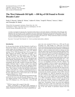 The West Falmouth Oil Spill: &sim;100 Kg of Oil Found to