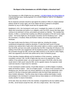 The Report of the Commission on a UK Bill of Rights: a Rorschach