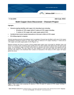 Sixth Copper Zone Discovered – Chanach Project