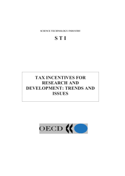 tax incentives for research and development: trends and