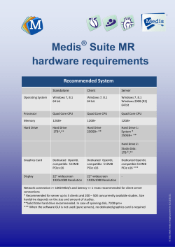Hardware Requirements - Medis medical imaging systems