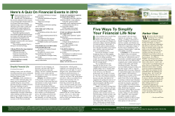 The Harbor View: Spring 2011 - Lifetime Wealth Planning and